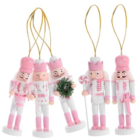 Gogogmee Niedlicher Nussknacker Weihnachtsdekor 5 Stück Holzhandwerk Nussknacker Soldat Hängedekor Fürs Büro