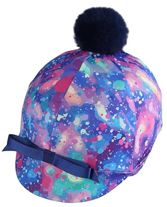 Harrison Howard Stretchy Riding Helmet Cover w/Print, Cover Only No Helmet
