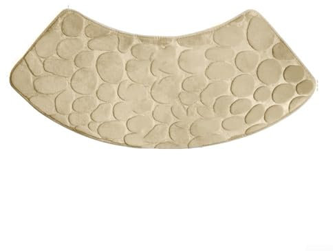 Tappetino da doccia curvo, lavabile, antiscivolo, morbido e assorbente, in poliestere, per bagno ad angolo e uso familiare (cammello)