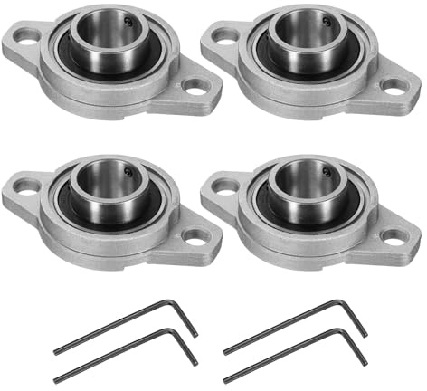 sourcing map 4pcs KFL005 Pillow Block Bearings 25mm Bore Bearing Units Zinc Alloy Flange Mounted Bearing Housing, P6(ABEC3)