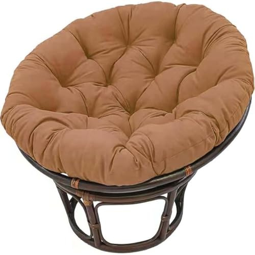 MSNCS Rundes Papasansessel Kissen Sitzkissen Hängesessel Outdoor/Indoor Bodenkissen Kissen für Schwenksessel, Korbsessel Outdoor Gartenmöbel Sitzauflage Auflage(Kaffee,120x120cm)