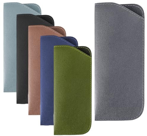 TNSOYCA 6 Pezzi Custodia Occhiali,Morbida Custodia Occhiali da Sole,Portatile Scatola per Occhiali,Impermeabile Slim Sunglasses Pouch,Per Occhiali, Cosmetici, Penne, Schede