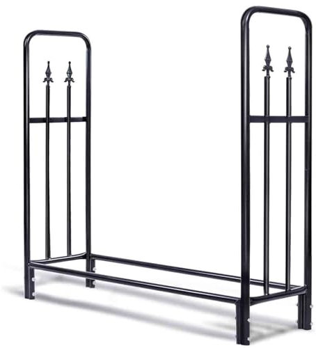 Porta Legna per Interni, Scaffale Portalegna da Interno in Acciaio, Portalegna Elegante, Alto Flusso, per Camino e Stufa
