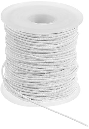 PATIKIL Hilo Elástico para Pulsera 164 Pies/50 Metros 1.5 Mm Blanco | 1 Rollo, Cuerda Elástica Resistente, Diámetro, Para Fabricación De Joyería Collares Manualidades DIY