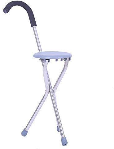 Siège de Canne Pliant, Trois Pieds Tabouret de Canne bâton de Marche Personnes âgées lumière Aide-étape Appareil Chaise de randonnée
