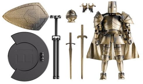 Action Figure Model, statua a corpo intero del cavaliere medievale snodato, statuetta mobile flessibile con testa rotante a 360 gradi, esposizione da collezione per tavolo da pranzo, scrivania o