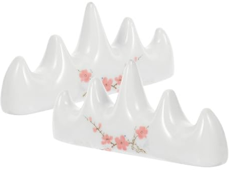 jojofuny 2pcs Five- Plum Blossom Ceramic Pen Holder Unique Calligraphy Brush Pen Rest for Writing Brush Support and Storage Desk