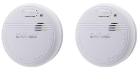 Lot de 2 détecteurs de fumée autonomie 3 Ans - Pile + Accessoires - Otio