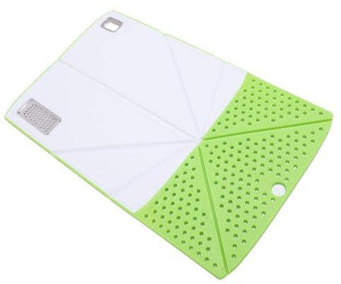 Riuulity Planche à Découper de Cuisine avec Râpe Intégrée, égouttoir, Ouvre-bouteille Pliable, Gain de Place, Plastique Léger Antidérapant