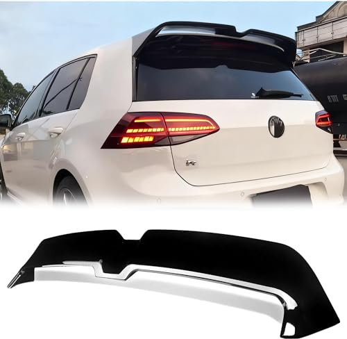 MUTUSAISI Aileron becquet arrière pour Volkswagen VW Golf GTI R GTD GTE R-Line VII Hatchback MK7 2013-2019, Noir Brillant Style Oettinger de Coffre Aile Spoiler de Toit Hayon Wing Arrière Accessoires