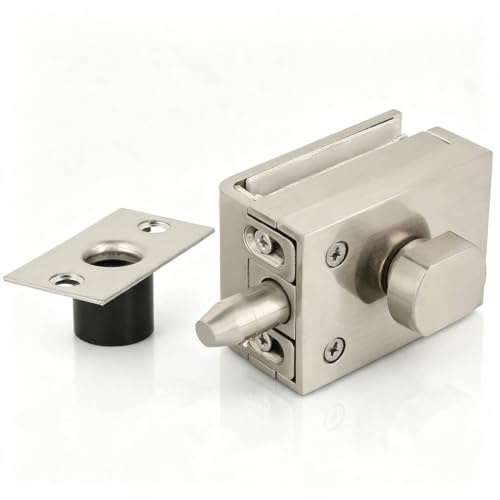 Serrure de porte en verre, verrou de porte en verre en métal, bouton rotatif, serrures de porte pour la maison, l'hôtel, la salle de bain, le bureau, les toilettes, le magasin,