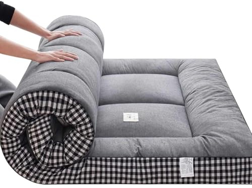 Vikbar madrass halkfri och andningsbar golvfuton perfekt för hem sovrum grå (120 x 200 cm) - bekväm sovlösning