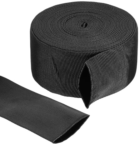 sourcing map Nylon Protective Hose Sleeve 1.7 ID 26FT Cable Cover Sheath Protection Hydraulic Hose Wrap for Welding Cord Tig Torch Hydraulic, Black