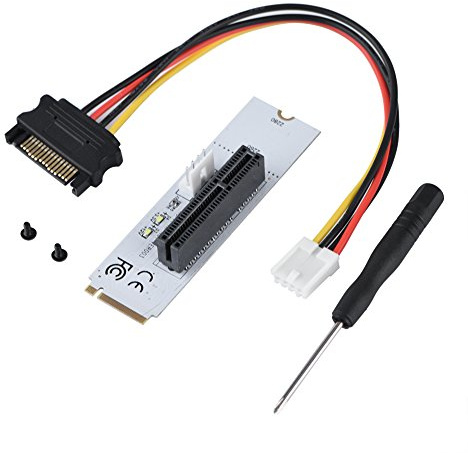 NGFF M.2 Key M to PCI-E 4X Adapter Card SATA Power Cable for All System/Linux/System.(Cable SATA)