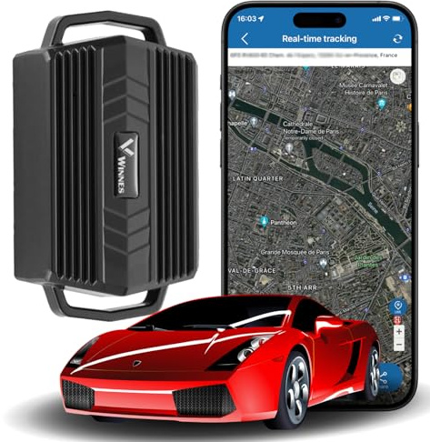 Winnes GPS Tracker Mini Abnehmbarer starker Magnet GPS Tracker Auto Mit Echtzeit Ortung Mehreren Alarmen GPS Tracker Ohne ABO Geeignet für alle Arten von Fahrzeug-Diebstahlschutz