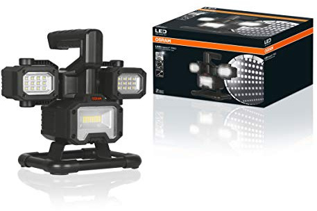 Osram LEDinspect Flooder Spaceship, LED Strahler mit 3 verstellbaren Köpfen und Akku