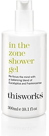 This Works In The Zone Shower Gel 300 ml, Moisturising Hand & Body Wash with Eucalyptus for Men and Women