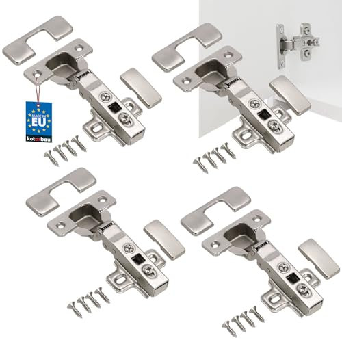 KOTARBAU® 4er Set Schrank- und Möbelscharniere Schrank Scharniere für Schranktüren Topfscharnier Küchenschrank Scharniere Topfscharniere 35mm Topfbänder