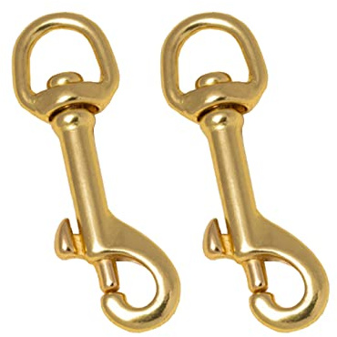 aufodara 2er Stark Groß Messing Haken Hundeleinen Schwenker Karabiner mit Federhaken (5#)