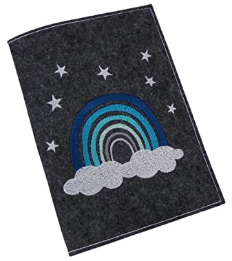 pinkeSterne ☆ Mutterpasshülle REGENBOGEN + STERNE Mamipass Filz Schutzhülle Handmade