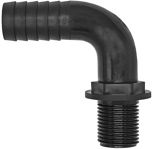 MegaHaustechnik Schlauchtülle Winkel, außen 32mm x 1 Zoll AG, Kunststoff | Trinkwasser geeignet, Tülle-Außendurchmesser 32mm für 1 1/4“ Schlauch, 1“ AG, Anschluß Stück Adapter Bogen