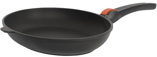 SKK große Antihaft Fischpfanne 38x28 cm - induktionsgeeignet - ovale beschichtete Aluguss Bratpfanne & abnehmbarer Griff - Made in Germany
