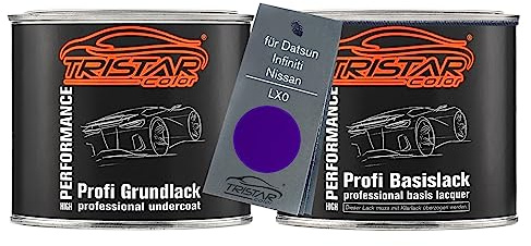 TRISTARcolor Autolack Dosen für Datsun LX0 Midnight Purple III Metall. 1,0L | für Datsun / Infiniti / Nissan, Midnight Purple III Metallic, Set aus Grundlack + Basislack, Literware, spritzfertig
