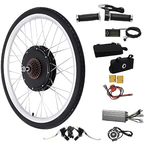 JINPRDAMZ E-Bike Umbausatz mit LCD Display, 26 Zoll Elektro-Fahrrad 48V 1000W Elektro-Fahrrad Conversion Kit Elektrofahrrad Hinterrad Umbausatz Motor E-Bike Conversion Kit