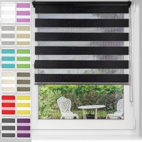 Dachfenster Rollo Verdunkelungsrollo, 70 x 180 cm Sonnenschutz und Sichtschutz, Dachfenster Verdunkelungsrollo inkl. Montagematerial, für Fenster & Tür, Schwarz
