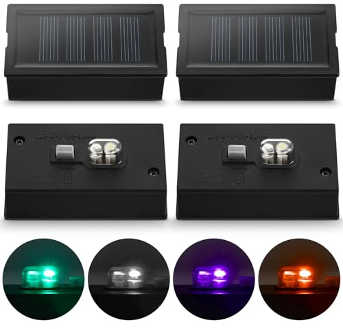 Weewooday 4 Stück Solarleuchten Ersatz 1,57 x 2,76 Zoll Solarpanel mit Licht Ersatz Laterne Solarmodule Ersatzoberteil Solarleuchten Ersatzteile Solar Ersatzdeckel für Draußen Garten LED Lampe