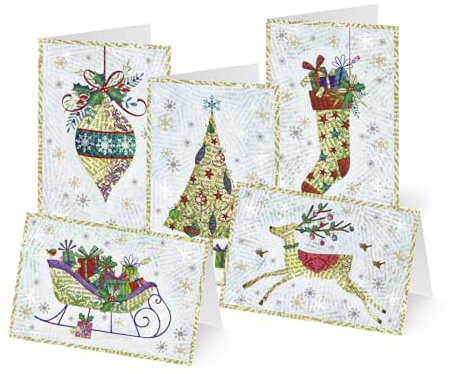 Unicef Weihnachtskarten Set (10 St., 5 Motive) Weihnachtskunst - Spendenkarten Veredelt - Premium Klappkarten inklusive Briefumschlag - hochwertige Grußkarten für Freunde & Familie 17,5 x 11,7 cm