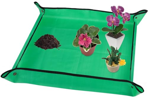 Umtopfmatte für Zimmerpflanzen, Umtopfen und Eintopfen, Bodenschmutzkontrolle, 76,2 x 76,2 cm, Bonsai-Werkzeuge, Pflanzschale, Sukkulenten, Indoor-Gartengeräte, Gärtner, Geschenk, Pflanzengeschenk für