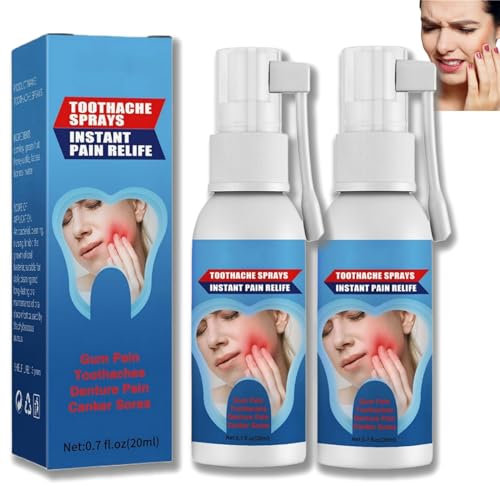 2PCS Toothache Relieving Spray,Tooth Ache Relief Adult,Tooth Pain Relief Extra Strong,Toothache Relief Strong for Gum Health,Herbal Dental Pain Relief Spray for Teeth Health,Pain Relief for Toothache