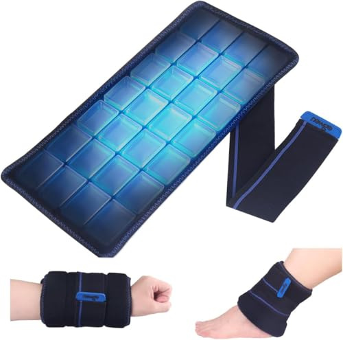 NEWGO Ice Pack for Injuries Reusable, Flexible Cold Compress with 2 Hours Coldness for Joint Pain, Muscle Soreness, Inflammation - Knee, Back, Shoulder, Arm -13x 6.7 with Adjustable Straps