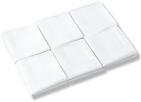 suxeva Gifts Cotton Handkerchiefs 100% Soft Cotton 12-Pack White handkerchif and Blue cotton handkerchief for Men and Women