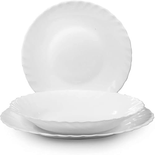 cecaro group Servizio Piatti Da Tavola Bianco 18 pezzi resistente piatti da cucina
