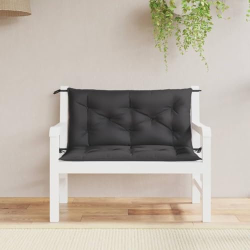 LAPOOH Gartenbank-Auflagen 2 STK. Schwarz 100x50x7 cm Oxford-Gewebe, Terrassenmöbel, Wetterfeste Bank, Outdoor Bank, Parkbank, Garten Banken, Deko Bank, Gartenmöbel - 361666