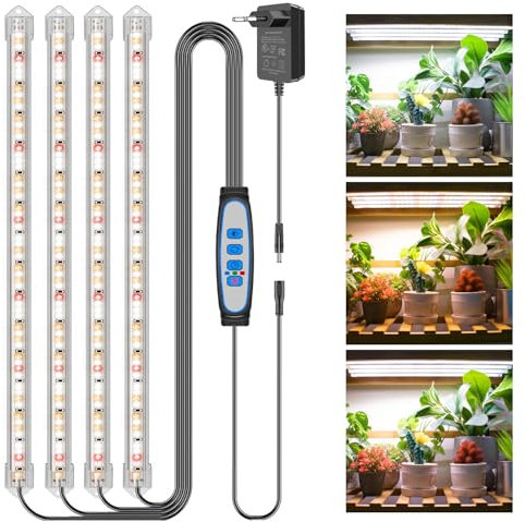 Kullsinss Pflanzenlampe LED Vollspektrum, 36W 240 LEDs Grow Light Pflanzenlicht für Zimmerpflanzen, 3000k/6000k/660nm Vollspektrum Pflanzenlampe mit 6/12/16H Timer, Wachstumslampe für Pflanzen