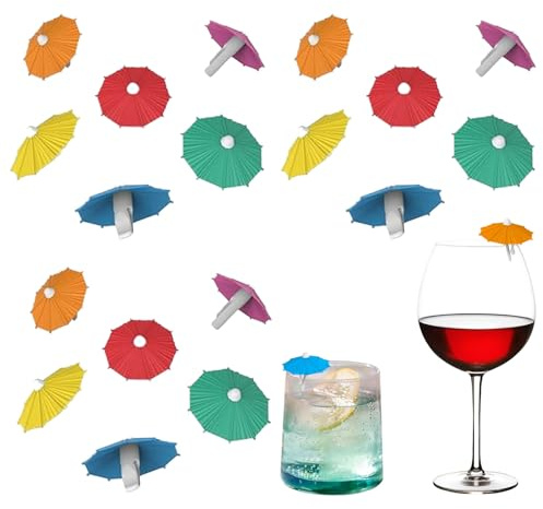 MIYUANGKJ Lot de 18 marqueurs de verre en silicone - Marqueurs de verre réutilisables - Pour verre à champagne, verre à cocktail, verre à boire, Mini, Silicone, Silicone.