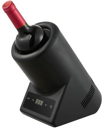 MLKHESY Enfriador de Vino eléctrico, Enfriador portátil sin Hielo, Enfriador de Vino portátil de una Sola Botella para Vino Tinto, Blanco, champán, espumoso, para Amantes del Vino