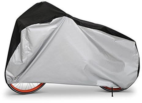Fahrradabdeckung Wasserdicht 210T Regenschutz Fahrrad Abdeckplane, Fahrradgarage Mountain Road Elektrofahrrad UV-Beständiges Wetterfest Plane für Aussen (Silber, M(170 x 60 x 85cm))