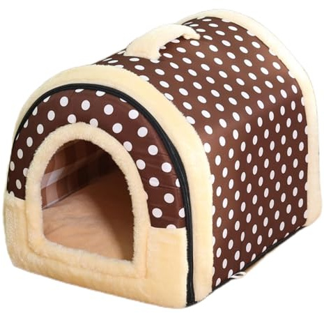 Pevfeciy Hundehöhle Hundehaus kleine Hunde Hundehaus drinnen Indoor, Hundehütte Stoff, Katzenhaus Winterfest, Kuschelhöhle Hund, Schlafhaus Haustierhaus zuhause,7,L