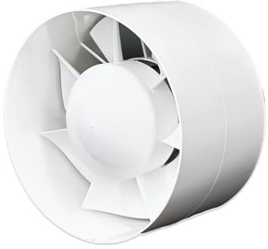 H&C VENT Ø 125mm Rohrventilator/Bad Ventilator │ Leise Badlüfter IPX4 16W 150m³/h 36dB │ Abluftventilator Für Badezimmer Küche Garage Gewächshaus Growzelt WC Fan Lüfter Absaugung Fenster Wand Decke