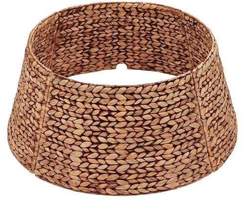CENBOSS Rattan-Weihnachtsbaum-Halsband, Korbbaumdecke und Standfußabdeckung (braune Waschung, 76,2 cm)