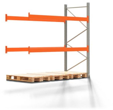 REGALWERK Palettenregal Artus - Anbauregal mit 3 Ebenen - Fachlast 3.000 kg - 2.500 x 2.700 x 1.100 mm (HxBxT) - Schwerlastregal