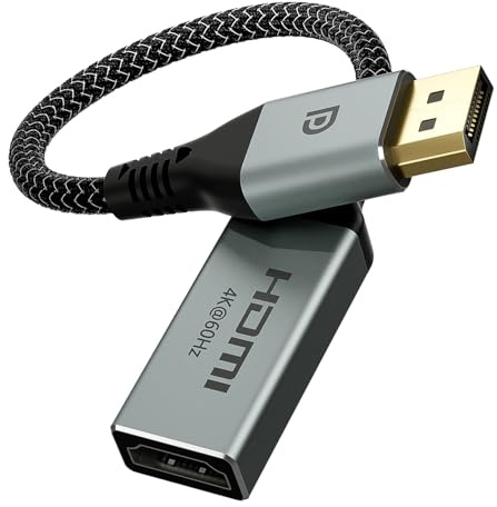 VCELINK 4K Displayport to HDMI Adapter 1080P@120Hz, Uni-Directional | DP Male to HDMI Female Converter | Gold Plated DP 1.4 to HDMI 2.0 Adapter for Computer, Monitor, TV, Projector, 2 Pack