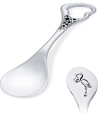 AMBEDORA Petite cuillère en argent sterling gravée - Cadeau de baptême ou de naissance