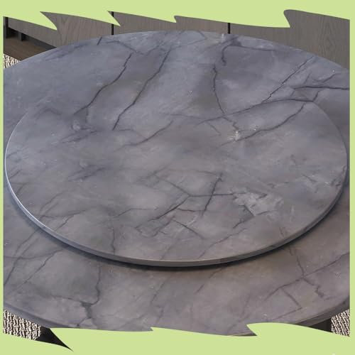 Plateau tournant de 80 cm – Plateau rotatif en bois pour table de salle à manger, grande assiette de service de 100 cm, plat de service rond de 60 cm, partage facile des aliments (marbre gris, 50 cm)