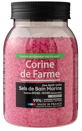 Corine de Farme Sels de Bain Marins Calm - Rose 500g | Relaxation et Bien-être | Ingrédients Naturels | Parfum Apaisant | Soin du Corps | Idéal pour la Détente