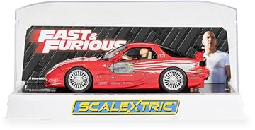 Scalextric Cars - C4592 The Fast And The Furious Mazda RX7, Dom Toretto - Toy Slot Car for use with Race Tracks and Set - Gift Ideas for Kids and Adults, Scalextric Accessories